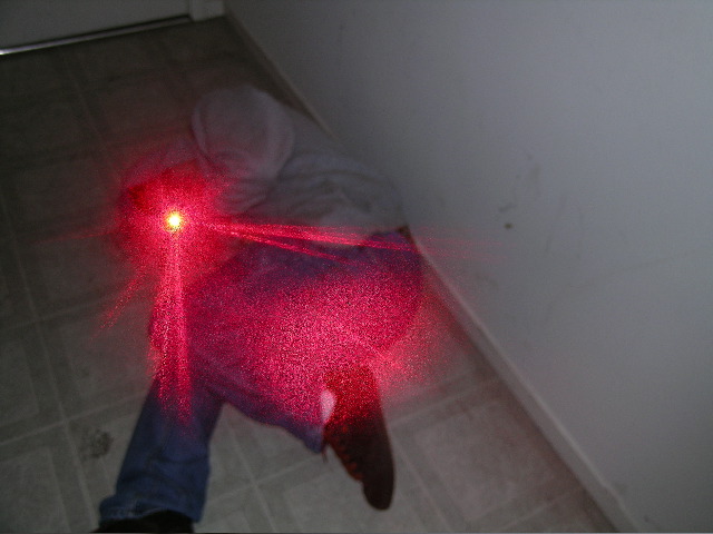 when i laughed at daves misfortune, he blasted me with his lazer blast eye... blinding my ass.